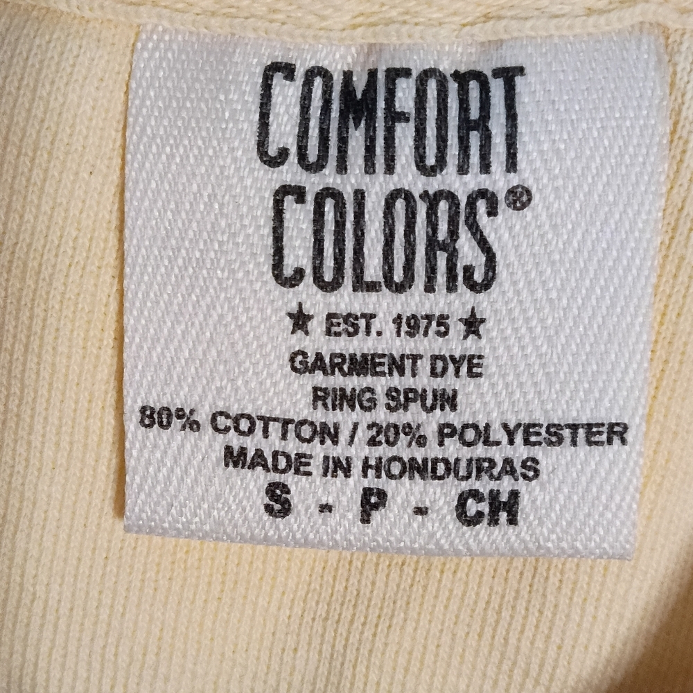 Comfort Colors Salted Butter Sweatshirt Yellow Crewneck Unisex Size S - Picture 4 of 7
